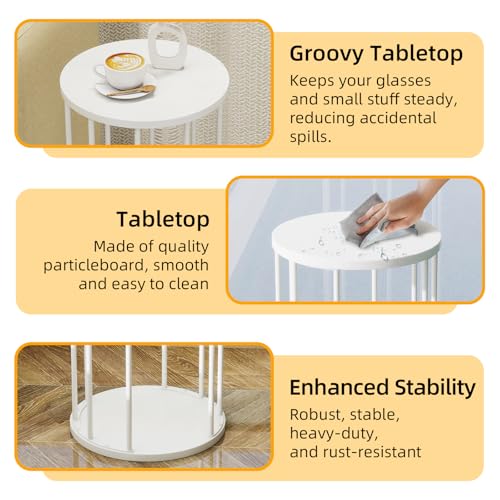Plant Stand Indoor,small plant stool,Flower Pot Corner stand holder,Mid Century Heavy Duty Metal Tall Home Decor,Modern Round End Table,Small Rustic Display Stand for Living Room,Bedroom (White,3 Packs) - color: all size white set 3