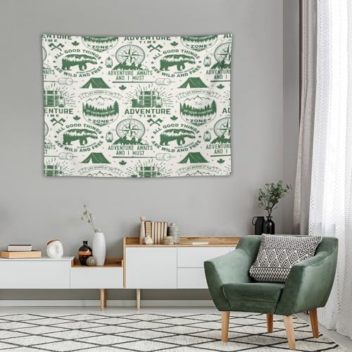 ZhiRain Cabin Retro Rustic Lodge Tapestry Wall Hanging Bear Country Hunting Wild Animal Adventure Tapestries Home Decor for Living Room Bedroom Farmhouse Apartment Dorm 30"x40" - color: Cabin, size: 30"L x 40"W