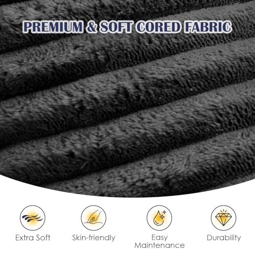 Round Ottoman,Corduroy Pouf Ottoman Foot Rest,Storage Footstool for Living Room,20x15 Soft Floor Poufs,Memory Foam Filling - Dark Grey, 20x15 in - color: Dark Grey, size: 20"D x 20"W x 15"H
