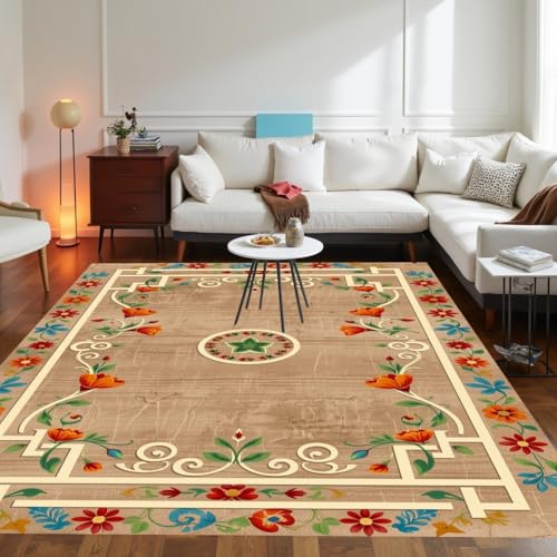 Vintage Distressed Medallion Pattern with Floral Striped Rugs for Bedroom Living Room Guestroom Dorm Entryway Conference Room Durable Fluffy Art Deco Rug Under Dining Table Home Office Mats 2x3 - color: K, size: 2x3