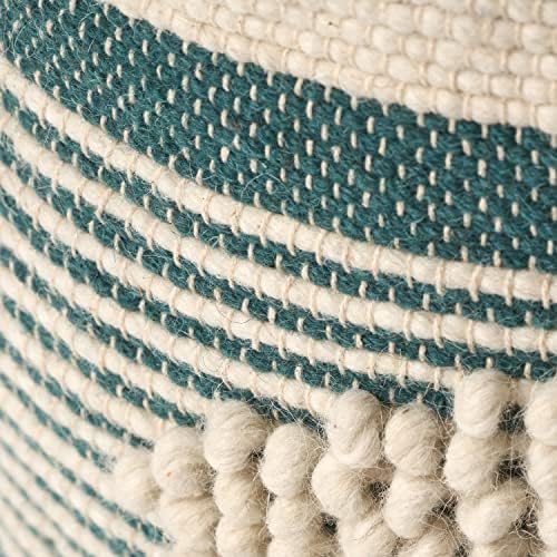 Foamma Pouf Ottoman Teal, 16"x16"x16" - Cylindrical Ottoman Foot Rest for Living Room and Bedroom, Pouf Footstool, Foot Rest for Couch, Boho Furniture for Home