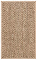 SAFAVIEH Area Rug 2x3 - Natural Fiber Collection - Natural & Beige, Seagrass, Herringbone Pattern with Border (NF115A) - color: Natural/Beige, size: 2' x 3' (Rectangular)