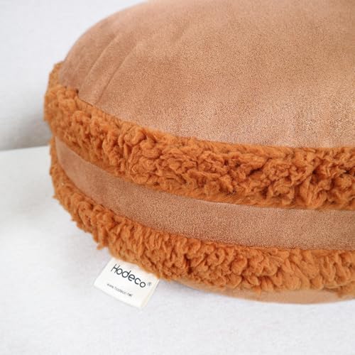 Round Throw Pillow 16x16 Macaron Down-Like Polyester Filling Super Soft Ultra Fluffy Feather-Like Touching Round Floor Pillow 40x40cm Home Décor Circle Cushion for Couch, Brown 1 Piece - color: Brown, size: 16"D x 16"W x 6.5"H