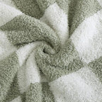 WRENSONGE Checkered Throw Blanket, Sage GreenSoft Cozy Fluffy Warm Hand Made Throw Blankets for Couch, Sofa, Chair, Bed, Camping, Picnic, Travel Lightweight Bed Blanket - 30"*40" - color: Aloe Sage, size: Small(30''x40'')