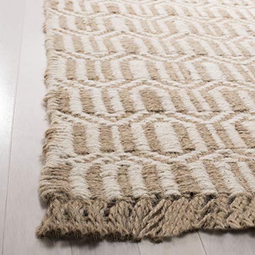 SAFAVIEH Natural Fiber Collection Area Rug - 6' x 9', Natural & Ivory, Handmade Boho Farmhouse Fringe Jute, Ideal for High Traffic Areas in Living Room, Bedroom (NF184A) - size: 6' x 9' (Rectangular)