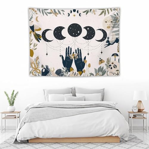 DDCBNS Witchy Moon Tapestry, Moon Phase Wall Hanging for Girls Bedroom & Living Room, 40" x 30" - color: Bohemian Style_05, size: 40"L x 30"W
