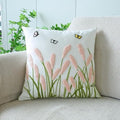 vctops Farmhouse Pampas Grass Cotton Tufted Throw Pillow Cover Boho Embroidery Pillowcase Soft Square Cushion Case for Sofa Couch Bed Chair (Light Pink,18"x18") - color: Light Pink