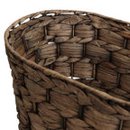 happimess HPM1401B-SET2 Miles Rustic Farmhouse Handwoven Water Hyacinth 4.5-Gallon Tapered Oval Wicker Watebasket, Brown (Set of 2) - color: Brown