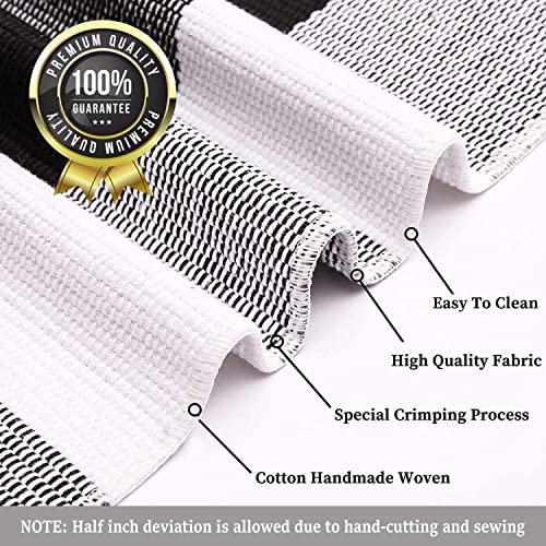 KILOCOCO Buffalo Plaid Checkered Rug - Black and White Cotton Washable Front Door Rugs Door Mat Outdoor Layered Doormats for Front Porch/Farmhouse/Entryway, 27.5x43 Inches - color: Black and White, size: 2'4" x 3'7" (Rectangular)