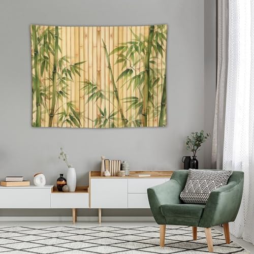 HZOHNAGO Bamboo Tapestry Chinese Style Green Leaves Printed Wall Tapestry Painting Wall Hanging for Bedroom Living Room Dorm 40" W x 30" H - color: Bamboo-6, size: 40"L x 30"W
