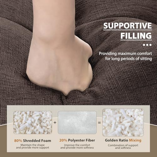 downluxe Indoor Bench Cushion for Indoor Furniture, Non-Slip Tufted Overstuffed Textured Foam Bench Seat Cushion, 36" X 14" X 4", Brown, 1 Pack - color: Brown, size: 36x14 Inch (Pack of 1)