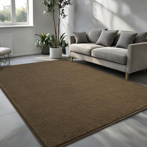 Pettop 4x6 ft Light Brown Area Rugs for Bedroom Living Room, Washable Memory Foam Indoor Carpet, Modern Aesthetic Minimalist Non Slip Soft Comfy Carpet for Boys Girls Dorm Home Decor - color: Light Brown, size: 4' X 6' (Rectangular)