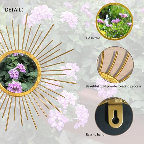 Mirror Decor Sunburst Mirrors Metal Sun Mirror Wall Decor Wall Mirror Home Decorative Wall Art for Living Room Bedroom Entryway - color: Style 5
