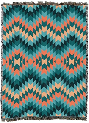 Pure Country Weavers Catus Blooming - Western Tapestry Throw Blanket Woven from Cotton - Made in The USA (72x54) - color: Catus Blooming