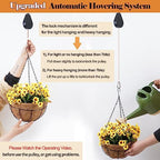 2026 Upgraded Retractable Plant Hanger,Plant Pulleys for Hanging Plants,Easy to Raise and Lower,Quick Lock,Heavy Duty, Adjustable Hook for Garden Baskets Pots,Birds Feeder,(3Pcs,Black) - color: 3pcs-black