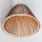 Rattan Clip-On Mini Lamp shades, Handmade Bamboo Wicker Cover Shades for Lamps and Chandeliers,2.9" Top X 6.5" Bottom X 4.5" Slant Height (2, Coffee Brown) - color: Coffee Brown