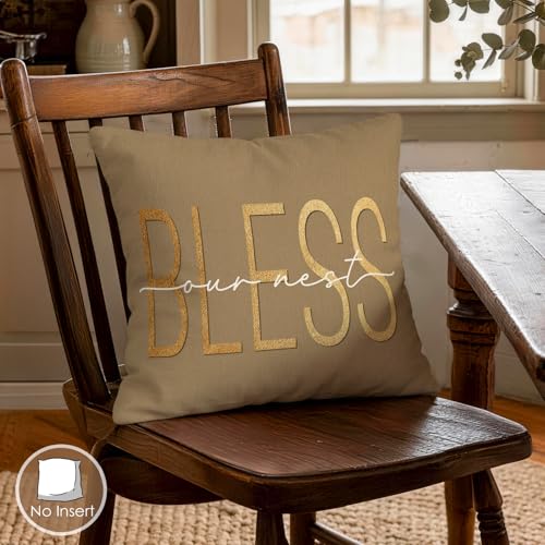 OBSEDE Inspirational Beige Marble Decorative Throw Pillow Covers 18 × 18 in, Set of 4, Couch Cushion Cases Inserts for Sofa Bed Living Room Home Decor, Single-Sided Print - color: Inspirational Beige Marble, size: 18" x 18" (Pack of 4)