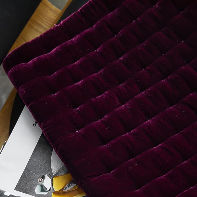 vctops Luxury Velvet Square Chair Pad Thin Soft and Comfy Chair Cushion Tufted Indoor Seat Cushion Pillow Tatami (Purple,17"x17")