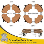 Goovilla Plant Stand with Wheels Heavy Duty, 2Pack Adjustable 15-22 Plant Caddy with Lockable Caster Wheels 440LBS, Rolling Plant Stand/Dolly/Roller for Indoor Outdoor Large Planter, Flower Pot,Khaki - color: Khaki