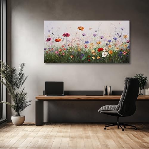 Home Decor Plant Wall Decor Flower Wall Art Colorful Wall Art Trendy Wall Decor Framed Artwork for Bedroom Living Room Decoration Home Kitchen Office 24" X 48" - color: Colorful, size: 48"L x 24"W