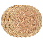 3Pcs Boho Trivets for Hot Dishes, 8 Inch Heat Resistant Hot Pads, Braided Pot Holders for Kitchen Countertop, Farmhouse Boho Decor with Storage Basket