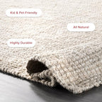 nuLOOM Ashli Solid Farmhouse Jute Area Rug, 6' Square, Off-white - color: Off White, size: 6' x 6' (Square)
