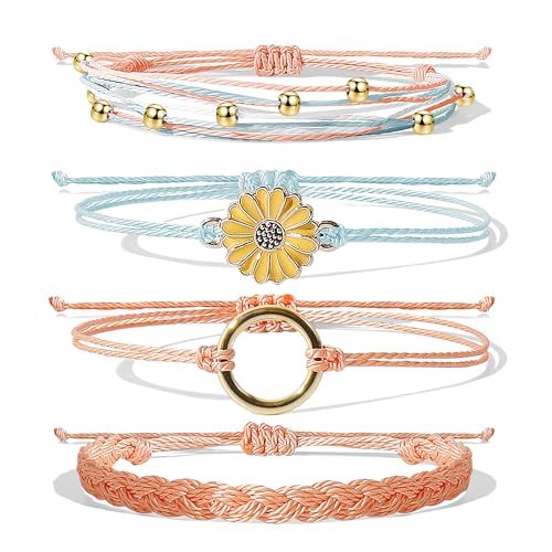 choice of all String Bracelets for Women Boho Wave Surfer Beach Wear Cute Bracelets Set Summer Friendship Jewelry Accessories Beach Stuff - color: B1:white beach surfer bracelets
