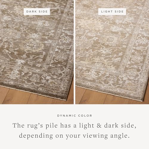Loloi Magnolia Home by Joanna Gaines Pace Collection PAC-01 Bark/Natural 5'-3" x 7'-6" Area Rug - color: Bark / Natural, size: 5'3" x 7'6" (Rectangular)