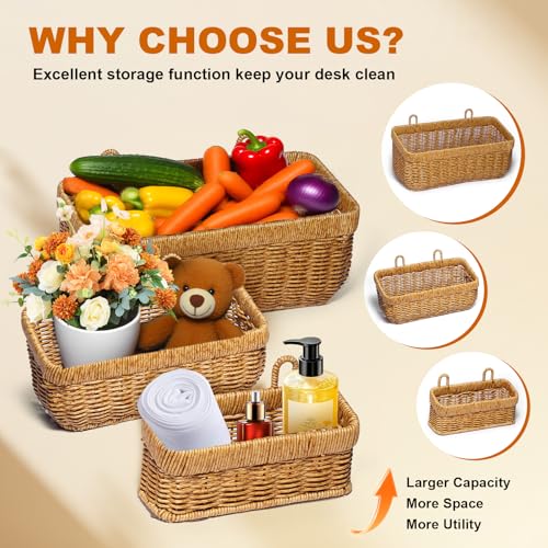 2 PCS Fruit Racks, Kitchen Hanging Basket, Open Storage Bins, Fruit And Vegetable Storage Container, Potato Basket, Kitchen And Bathroom Countertop Organization For Home Decor(Yellow-(M+L)) - color: Yellow, size: M+L