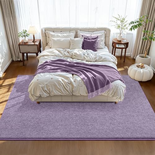 Pettop 4x6 Light Purple Area Rugs for Living Room Bedroom, Thickened Memory-Foam Throw Carpet, Modern Minimalist Super Soft Kids Boys Girls Rug, Non-Slip and Washable Carpets for Dorm Home Decor - color: Purple-white, size: 4' X 6' (Rectangular)