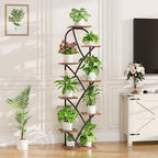 Indoor Plant Stand with Grow Lights, 8 Tiered, 59.5" Tall | Plant Shelf, Flower Holder, Heavy Duty Anti-rust Iron Pipes, Water-resistant & Anti-corrosive Wood, Auto Timer