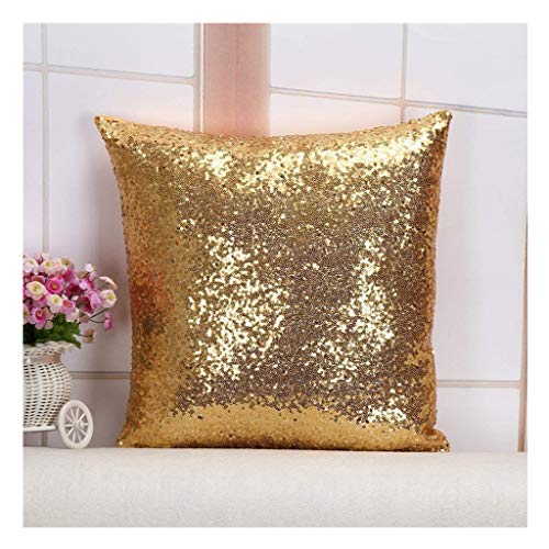 ShinyBeauty Toss Pillow Cover 24''x24'' Light Gold Sequins Decorative Throw Pillows Case, Sequin Pillow Covers, Pillows Cushion, Sofa Accent Pillow Cases, Toss Pillow Covers - Insert not Included - color: Gold, size: 24" x 24" (Pack of 1)
