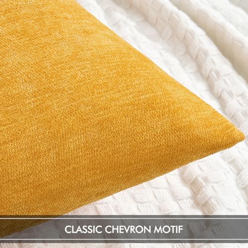 MIULEE Pack of 2 Goose Yellow Decorative Pillow Covers 18x18 Inch Soft Chenille Couch Spring Throw Pillows Farmhouse Cushion Covers for Home Decor Sofa Bedroom Living Room - color: Goose Yellow, size: 18" x 18" (Pack of 2)