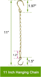 Chain for Hanging Plants,11 Inch Gold Hanging Chain, Small Hanging Basket Chain Kits with Hooks for Bird Feeder Hanging Basket Extender Porch Wind Chime (Gold, 11 Inch-12PCS)