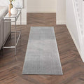 Nourison Home Nourison Essentials Silver Grey 2'2" x 7'6" Area Rug - Easy Clean, Non Shedding, Bed Room, Living Room, Dining Room, Kitchen (8' Runner) - color: Silver Grey, size: 2'2" x 7'6" (Runner)