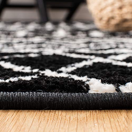 SAFAVIEH Tulum Collection Accent Rug - 2' x 4', Black & Ivory, Moroccan Boho Distressed Design, Non-Shedding & Easy to Clean, Ideal for Front Door, Kitchen, Entryway, Foyer (TUL270Z) - color: Black/Ivory, size: 2' x 4' (Rectangular)