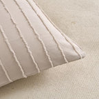 Standard Pillow Shams 2 Pack, Standard Size Pillowcases, Soft Microfiber Geometric Striped Boho Pillow Covers with Envelope Closure, Cream, 20x26 Inches (No Insert) - color: Cream-stripe, size: Standard(20*26)