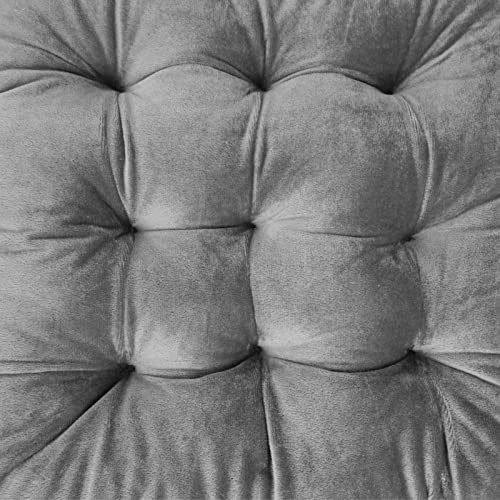 ELFJOY 4 Pack Chair Cushions for Dining Chairs Chair Pads Cushion for Kitchen Office Tufted Square Seat Cushion with Ties (16" Grey Velvet) - color: Grey