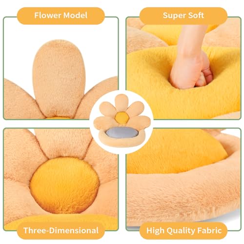 Ditucu Flower Shape Chair Pillow Cute Seat Cushion 19 inch Comfy Lazy Sofa Floor Pillows Dorm Seating for Bedroom Decor Orange - color: Orange, size: Small