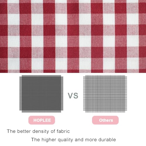 HOPLEE Red Throw Pillow Covers Farmhouse Gingham Pillow Covers with Poms for Home Decor Red and White 16x16 Inches Set of 2 - color: Red Gingham Pom, size: 16" x 16" (Pack of 2)
