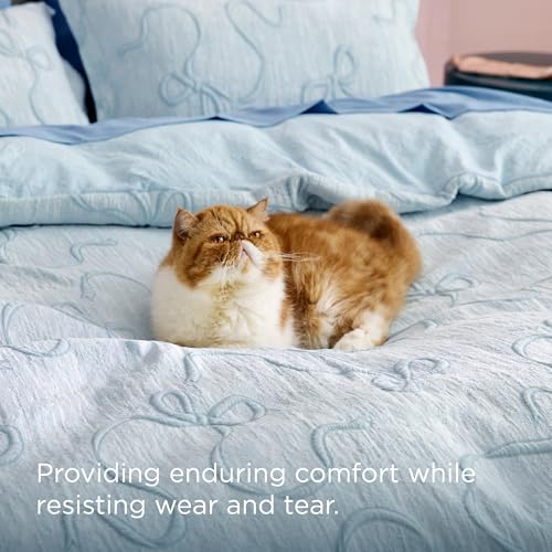 Bedsure Blue Duvet Cover Queen Size with Bowknot Jacquard Design, Soft and Elegant Boho Bedding Set, Luxurious Craftsmanship for a Stylish Bedroom,Includes 1 90"x90" Duvet Cover & 2 Pillow Shams - color: 03 - Blue Bowknot (No Comforter), size: Queen (90"