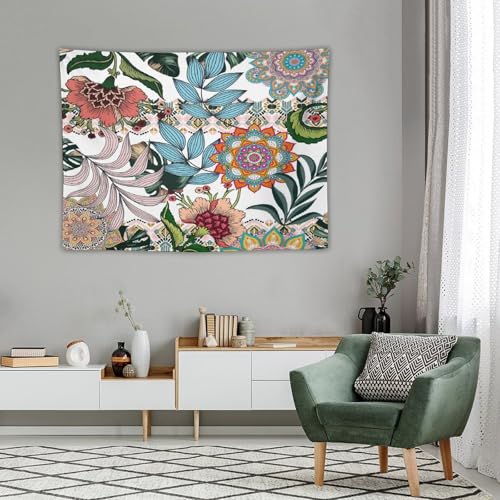 Houselerax Boho Vintage Flower Tapestry Wall hanging,Bohemian Blossom Tapestries, Multi Color Tapestry for Bedroom Home Hippie Wall Decor 40"x30" - color: Boho Floral-7, size: W40xL30in