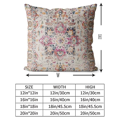 Snycler Boho Throw Pillow Covers 16x16 inch Set of 2 Burnt Yellow Terracotta Rust Colored Throw Pillows Double Sided Boho Home Soft Decor for Bedroom Living Room Couch & Sofa (No Inserts) - color: Boho-12, size: 16" x 16" (Pack of 2)