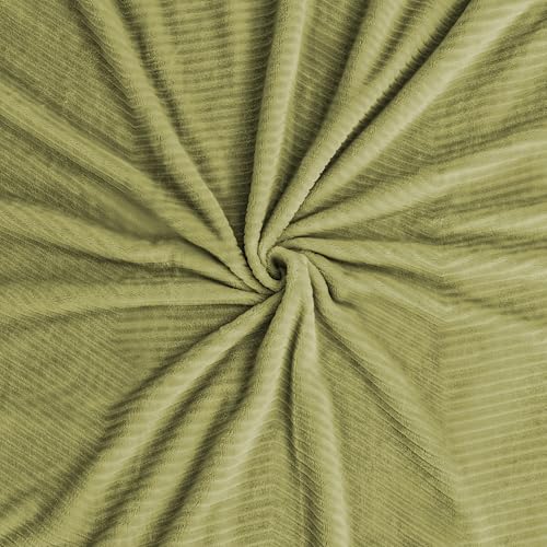 Fleece Throw Blanket for Couch and Bed, 50x60 Inches Soft Cozy 3D Decorative Jacquard Flannel Blankets, Lightweight Fuzzy Warm Throws for Sofa, All Seasons,Emerald Green- Wave - color: Emerald Green - Wave