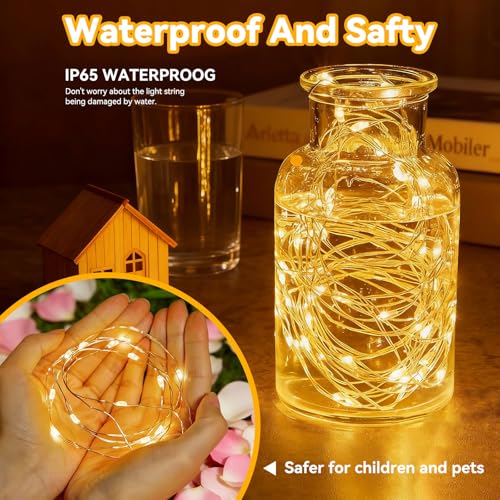 Twinkle Fairy Lights 8 Modes with Remote and Timer 33ft 100LED USB Plug in String Lights Waterproof String Lights for Bedroom Indoor Wreath Party Wedding Christmas Decoration, Warm White - color: Warm White, size: 2 Pack