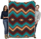 Pure Country Weavers Desert Oasis - Western Tapestry Throw Blanket Woven from Cotton - Made in The USA (72x54) - color: Desert Oasis