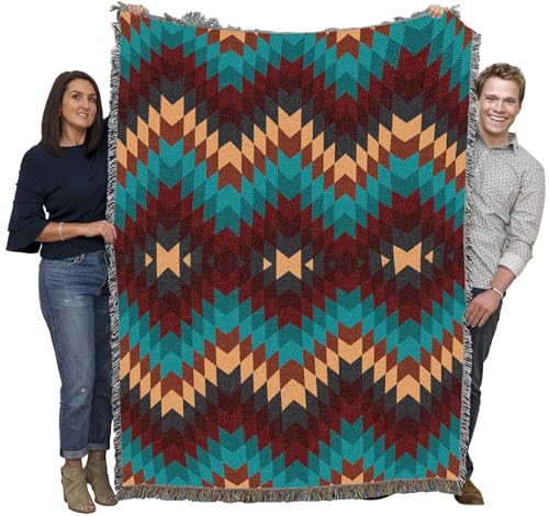 Pure Country Weavers Desert Oasis - Western Tapestry Throw Blanket Woven from Cotton - Made in The USA (72x54) - color: Desert Oasis