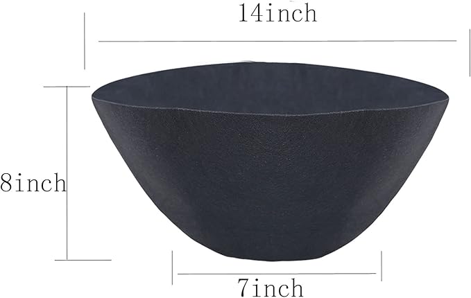 Non-Woven Fabric Plant Grow Bags Replacement Coco Liner Window Basket,Trough Shaped Wall and Deck Mount Planters,Round Hanging Basket (10-Pack, 14)