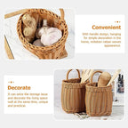 Woven Seagrass Storage Basket - Wall Mounted Planters with Rattan Flower Pot - Hanging Wicker Basket