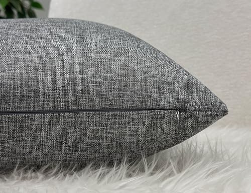 Aiking Home Woven Fine Faux Linen Throw Pillow Cover, Size 18"x18", Gray - color: Gray, size: 18" x 18" (Pack of 1)